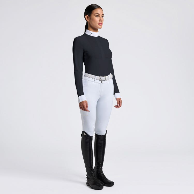 Cavalleria Toscana Women's Competition Shirt in Technical Jersey with Buttons