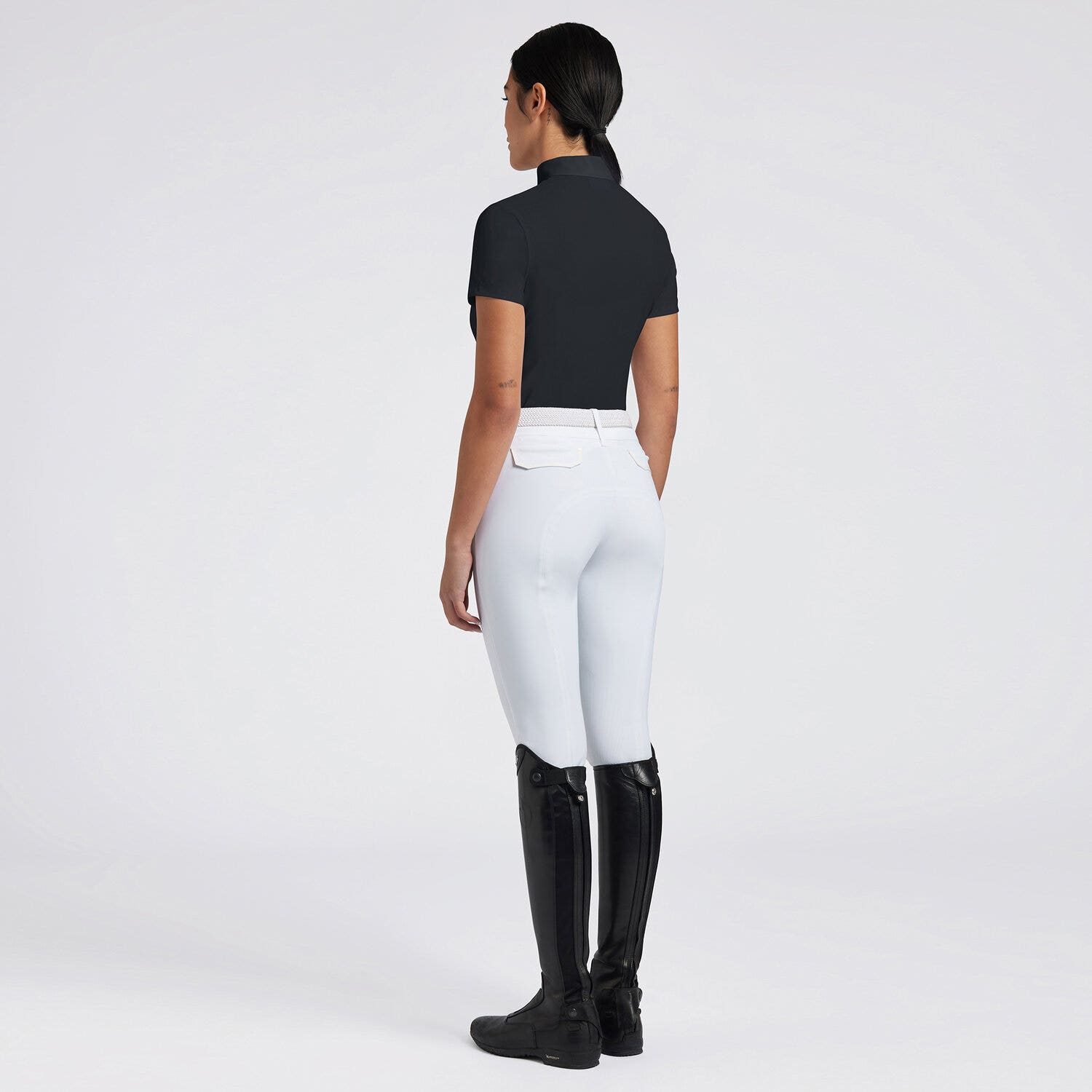 Cavalleria Toscana Cavalleria Toscana Women's Competition Shirt in Technical Jersey with zip DARK BLUE/DARK BLUE-3