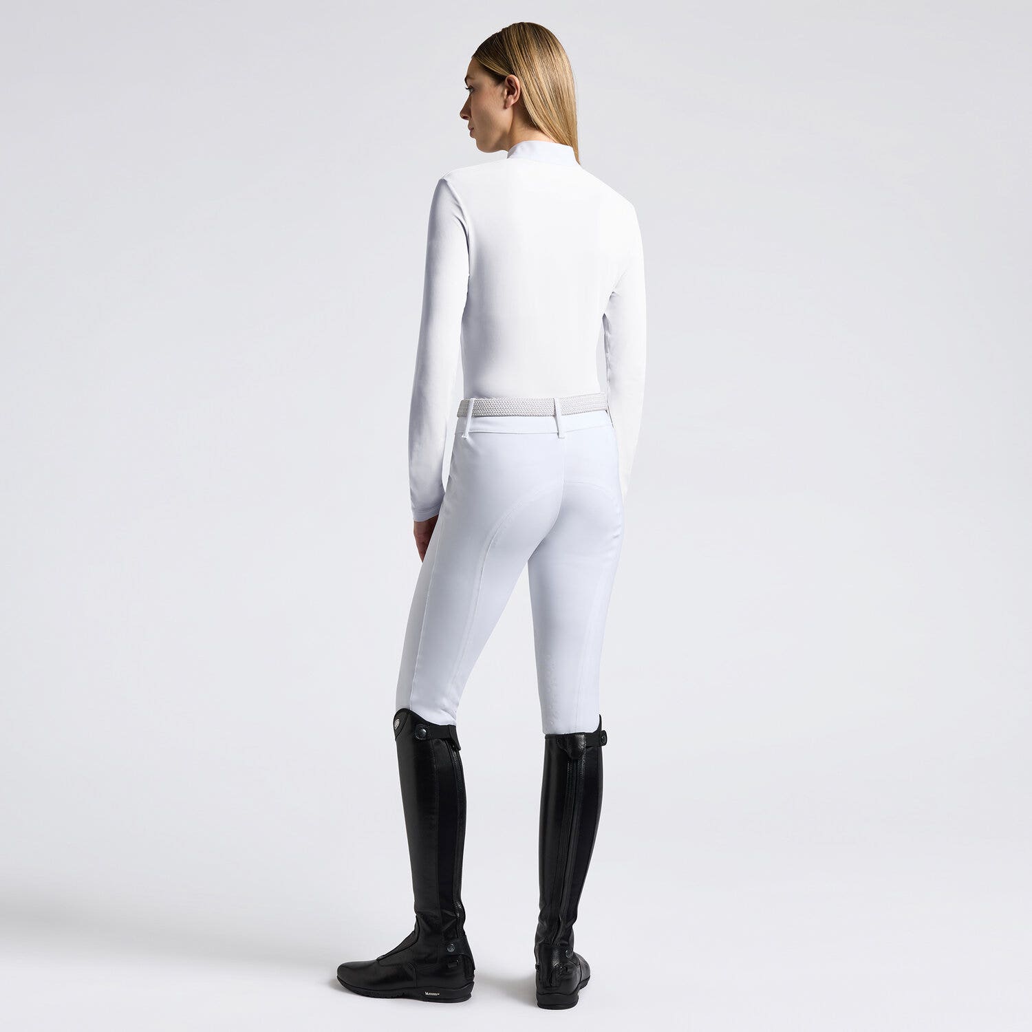 Cavalleria Toscana Cavalleria Toscana Women's Competition Shirt in Technical Jersey with zip WHITE-2