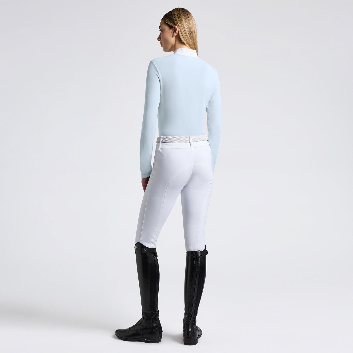 Cavalleria Toscana Cavalleria Toscana Women's Competition Shirt in Technical Jersey with zip POWDER BLUE-2