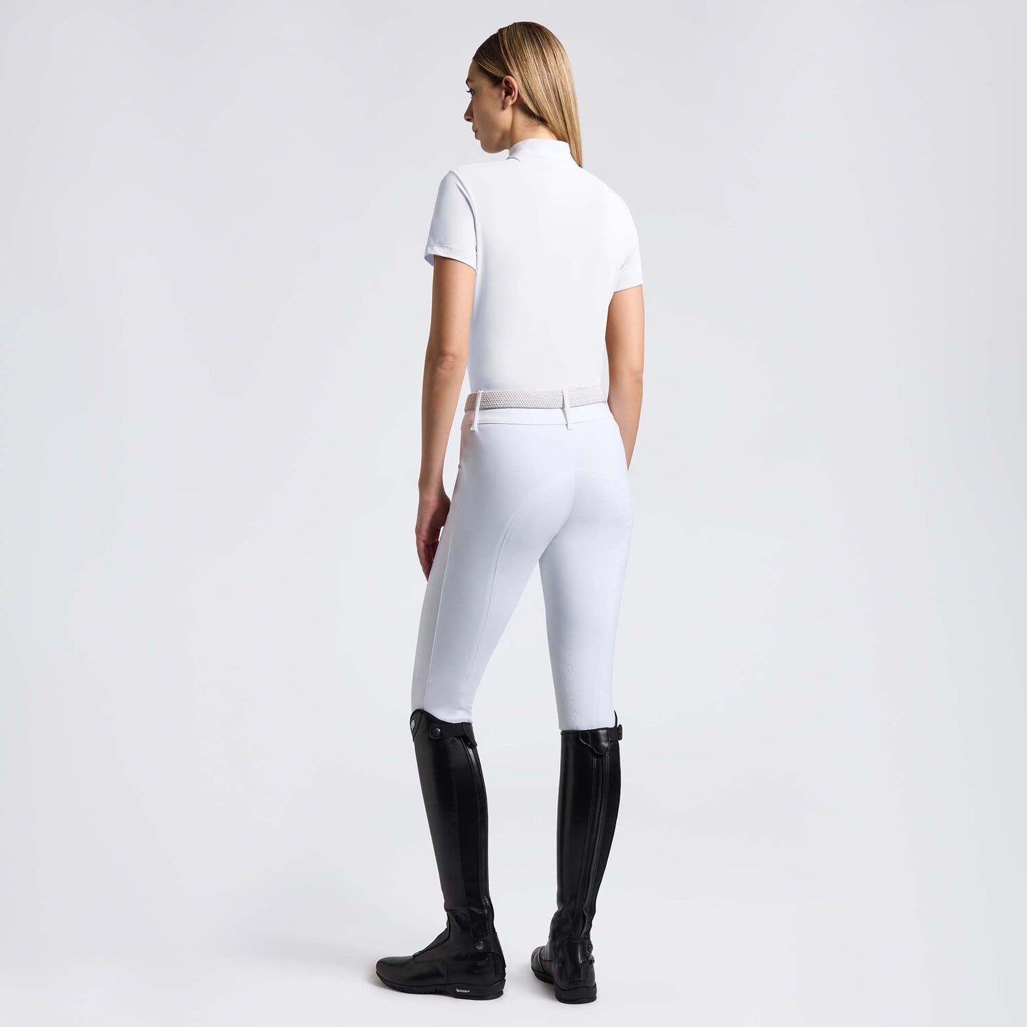 Cavalleria Toscana Cavalleria Toscana Women's Competition Shirt in Technical Piquet with zip WHITE-2