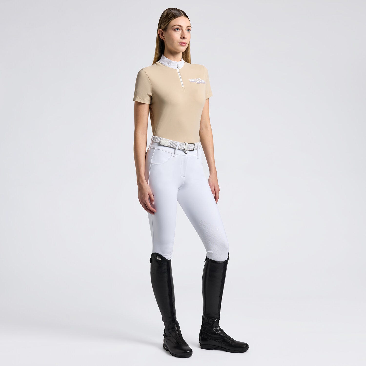 Cavalleria Toscana Women's Competition Shirt in Technical Piquet with zip
