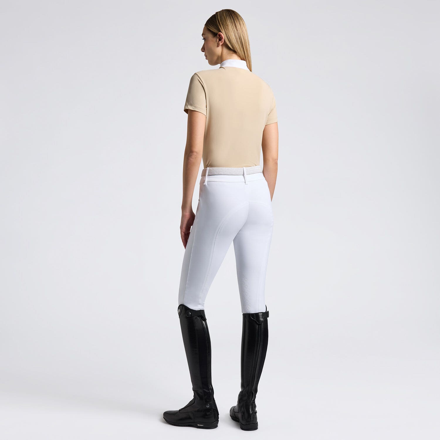 Cavalleria Toscana Cavalleria Toscana Women's Competition Shirt in Technical Piquet with zip BEIGE-2