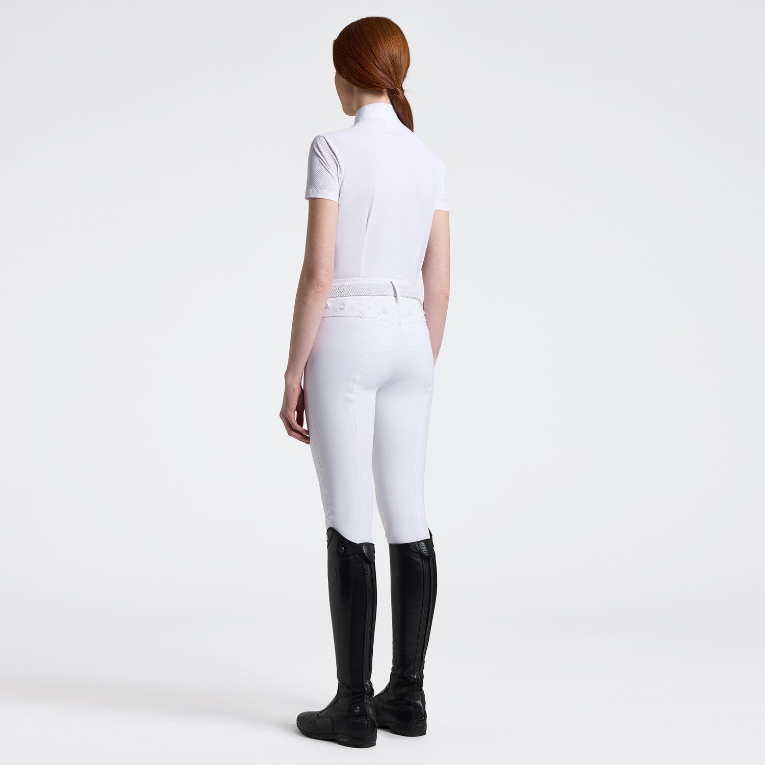 Cavalleria Toscana Cavalleria Toscana Women's Competition shirt in technical jersey with zip WHITE-2