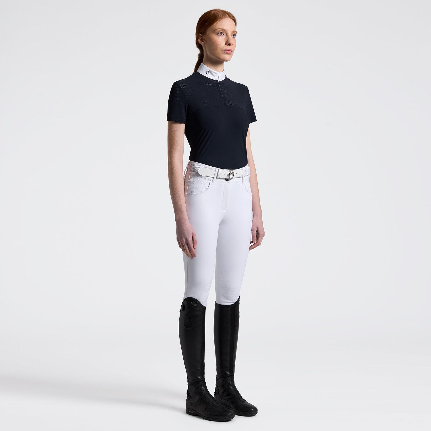 Cavalleria Toscana Women's Competition shirt in technical jersey with zip