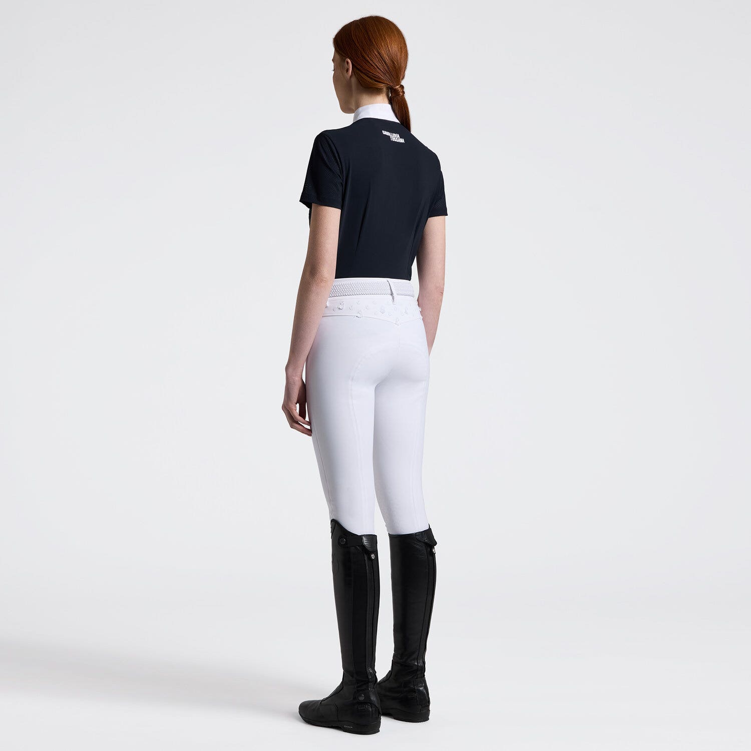 Cavalleria Toscana Cavalleria Toscana Women's Competition shirt in technical jersey with zip NAVY-2