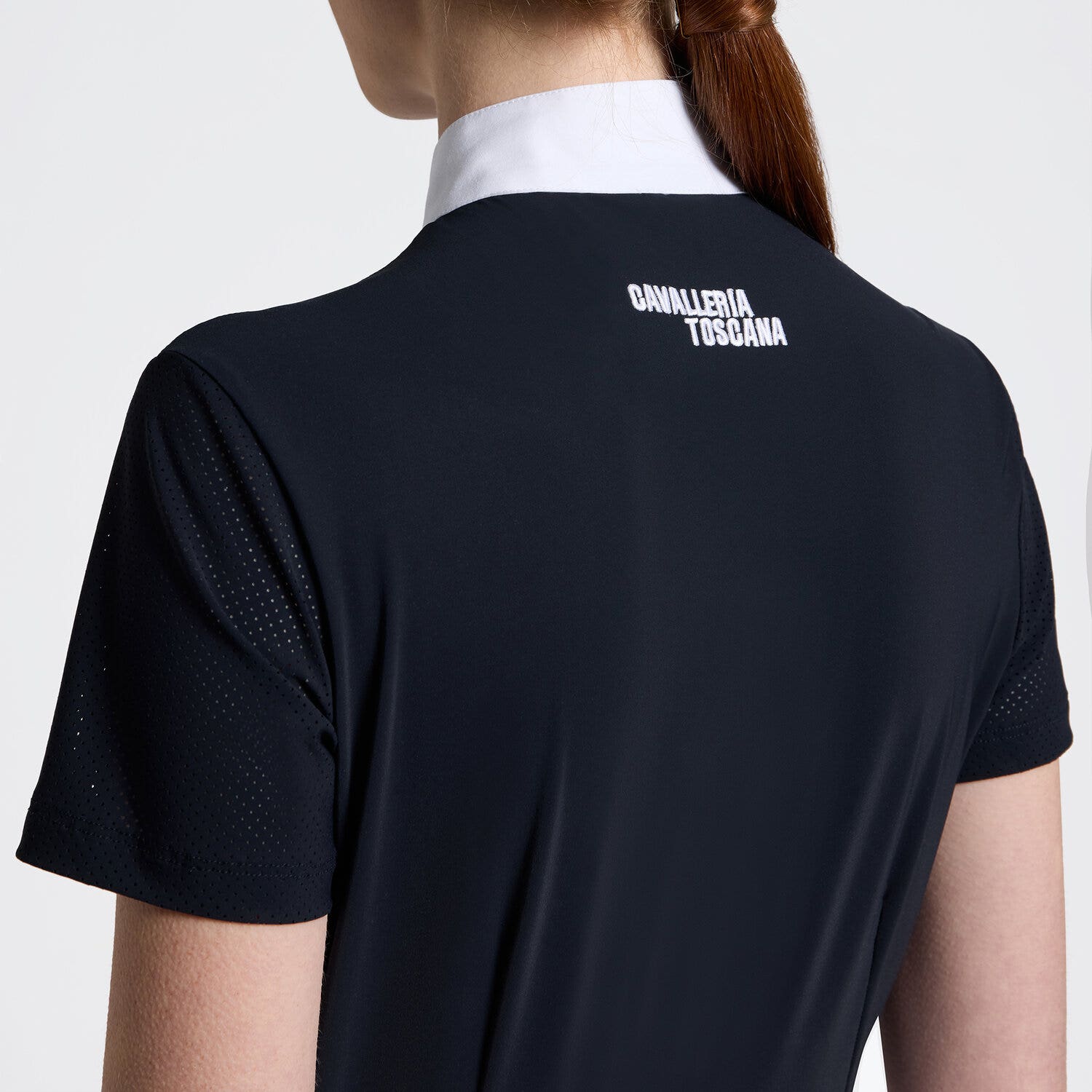 Cavalleria Toscana Cavalleria Toscana Women's Competition shirt in technical jersey with zip NAVY-3