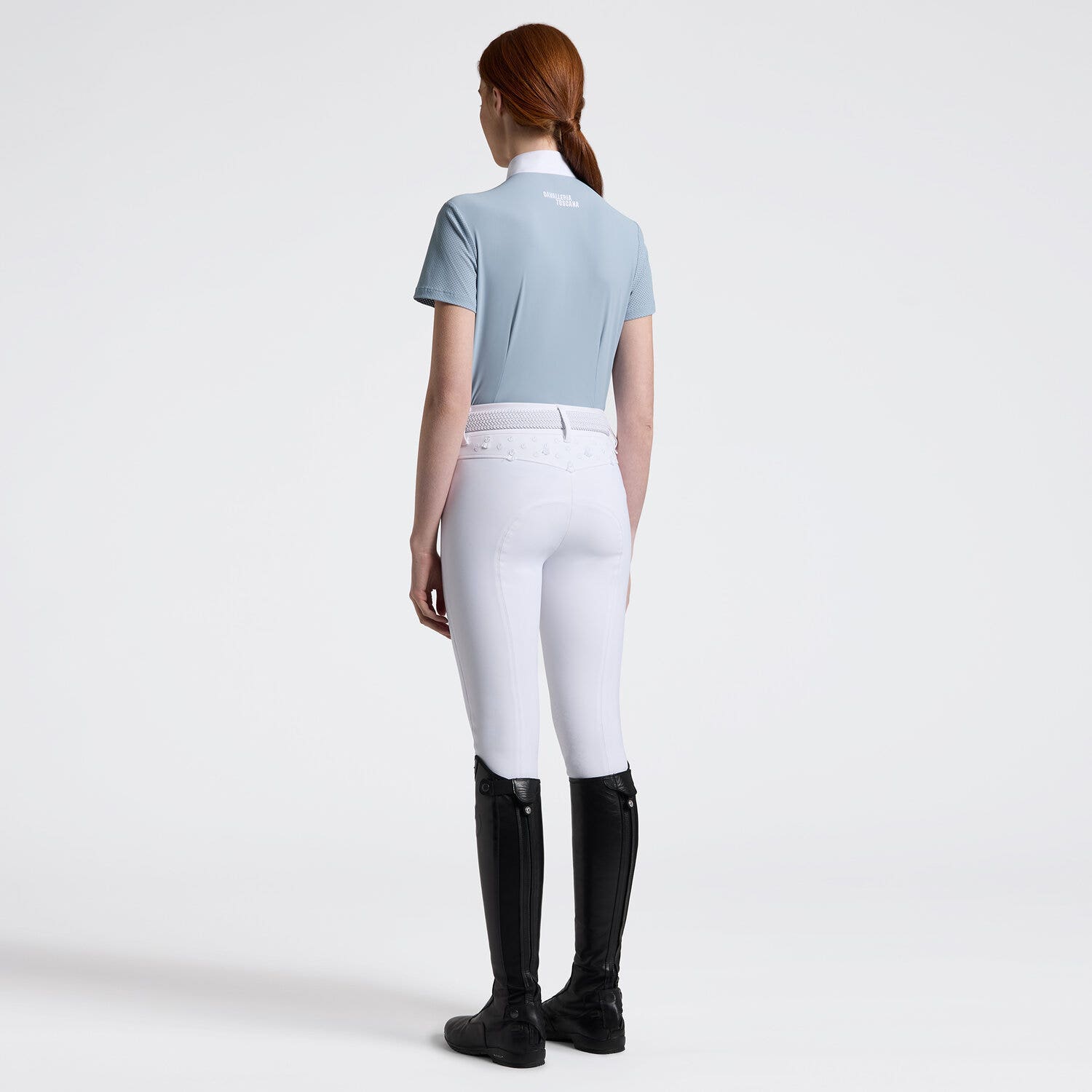 Cavalleria Toscana Cavalleria Toscana Women's Competition shirt in technical jersey with zip BLUE FOG-2