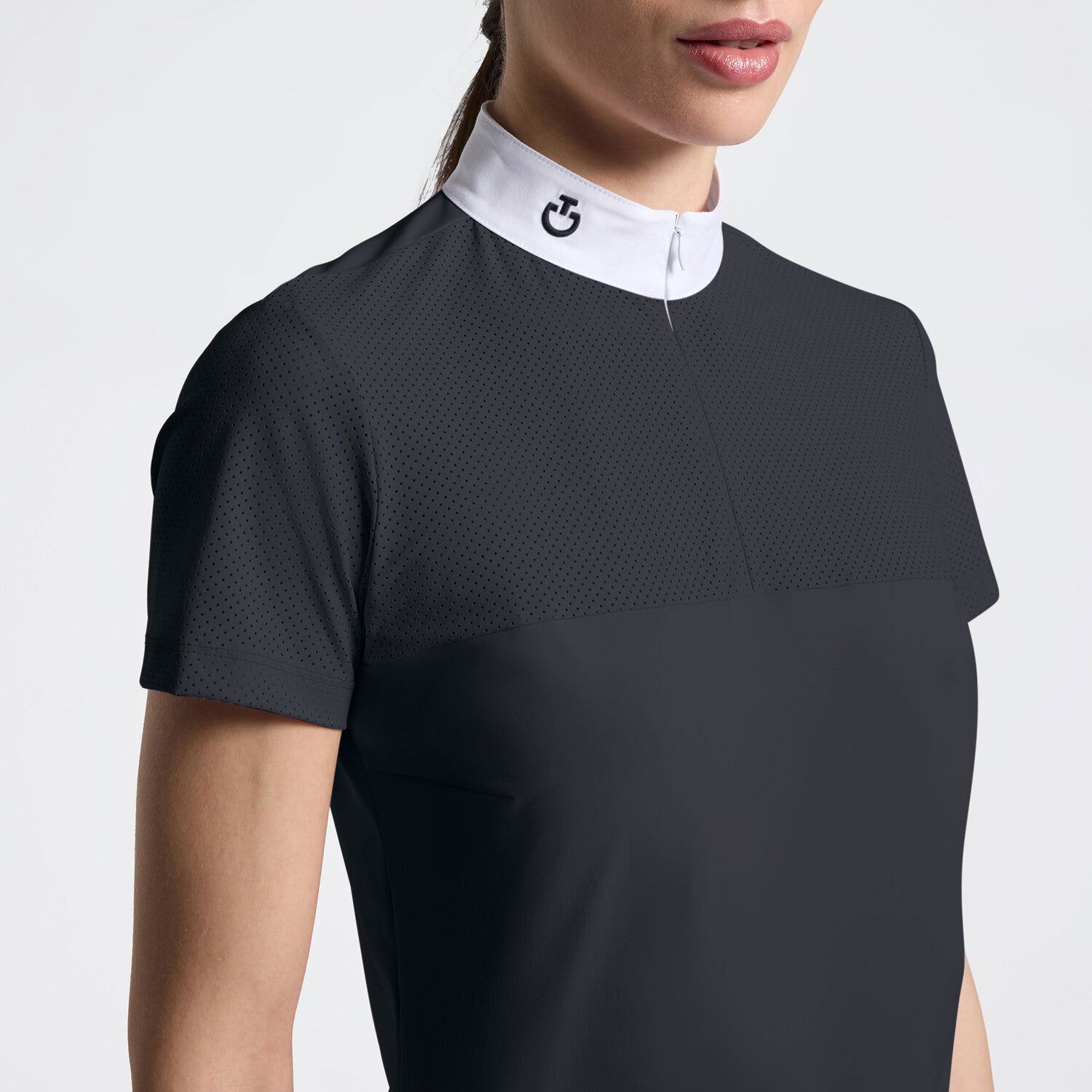 Women's Short Sleeve Perforated Riding Shirt | Cavalleria Toscana
