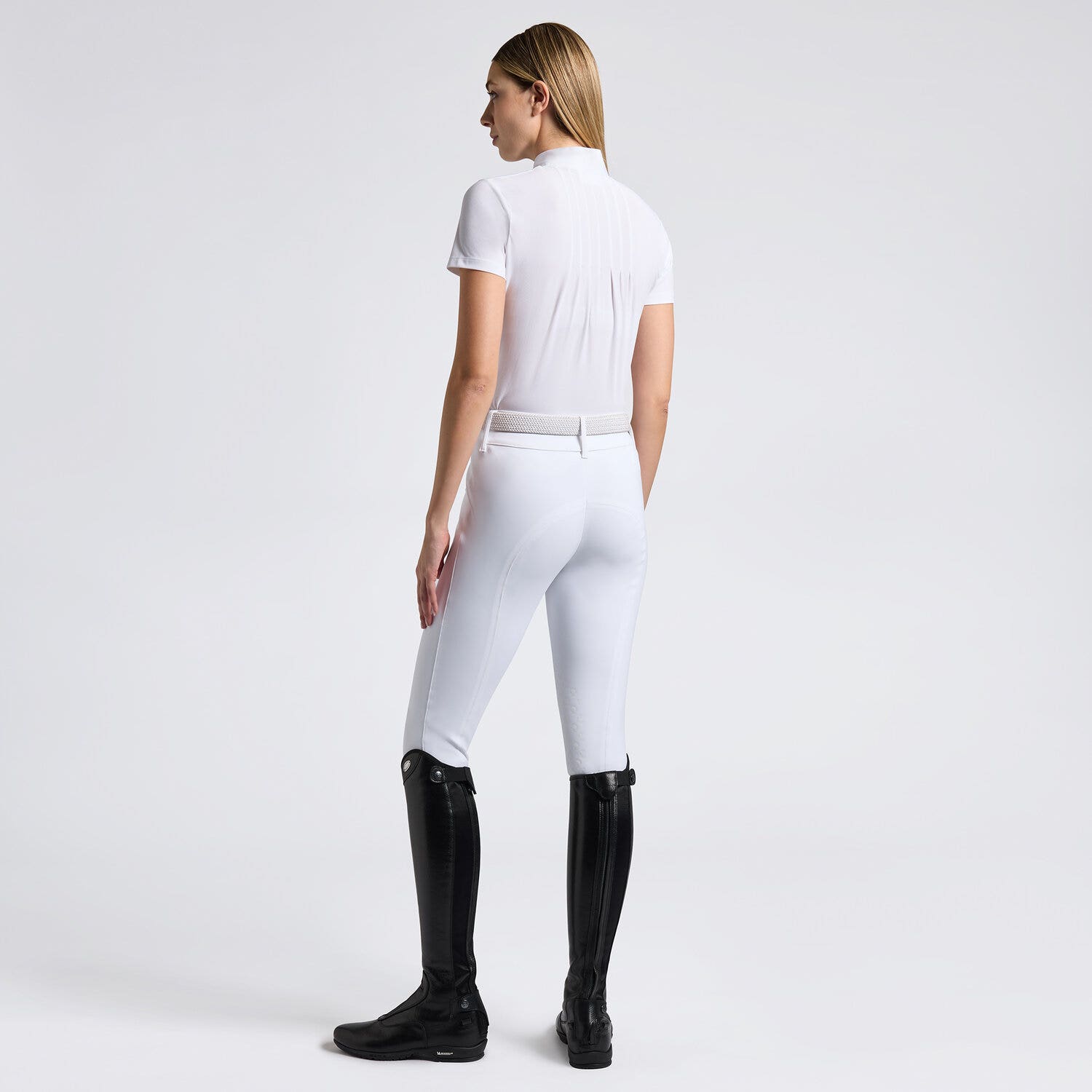 Cavalleria Toscana Cavalleria Toscana Women's Competition shirt in technical jersey with buttons WHITE-2