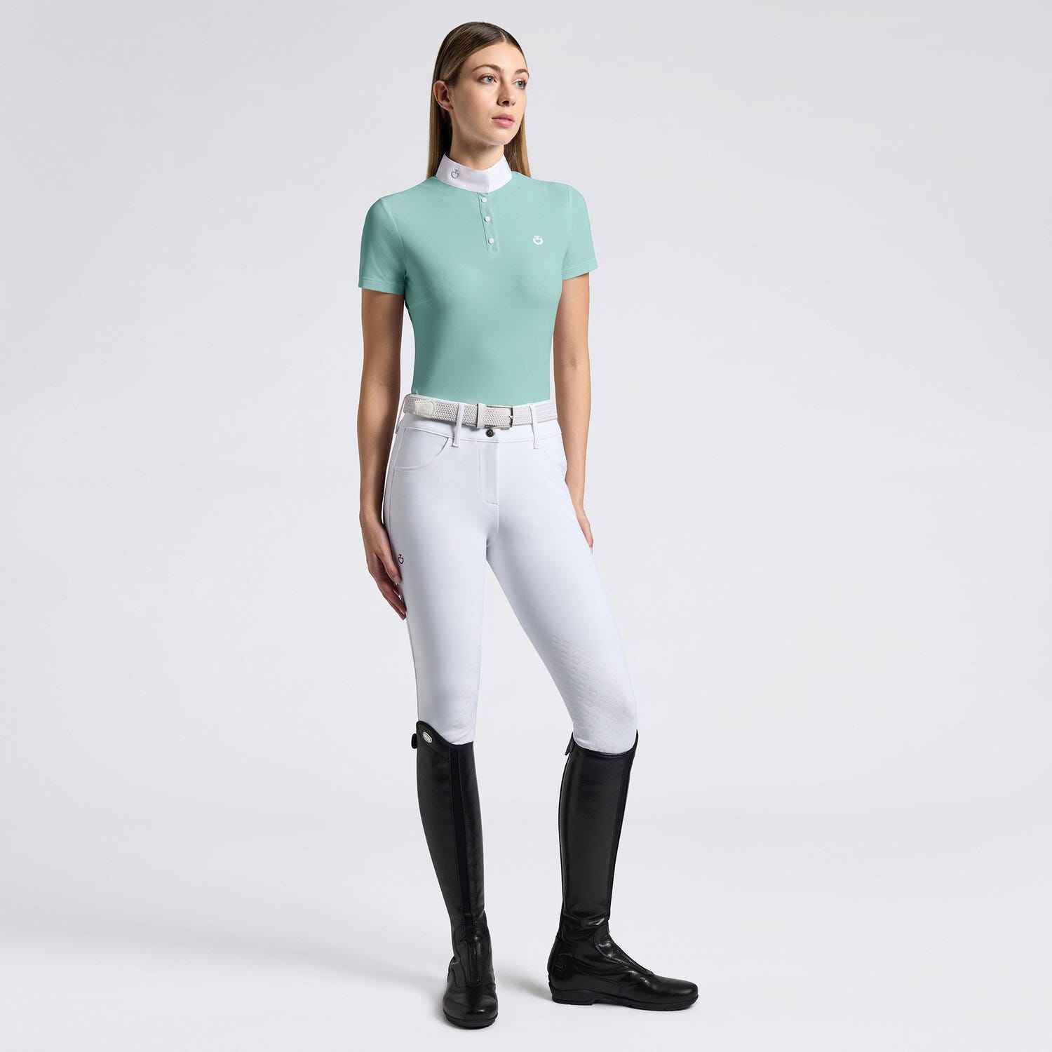 Cavalleria Toscana Women's Competition shirt in technical jersey with buttons