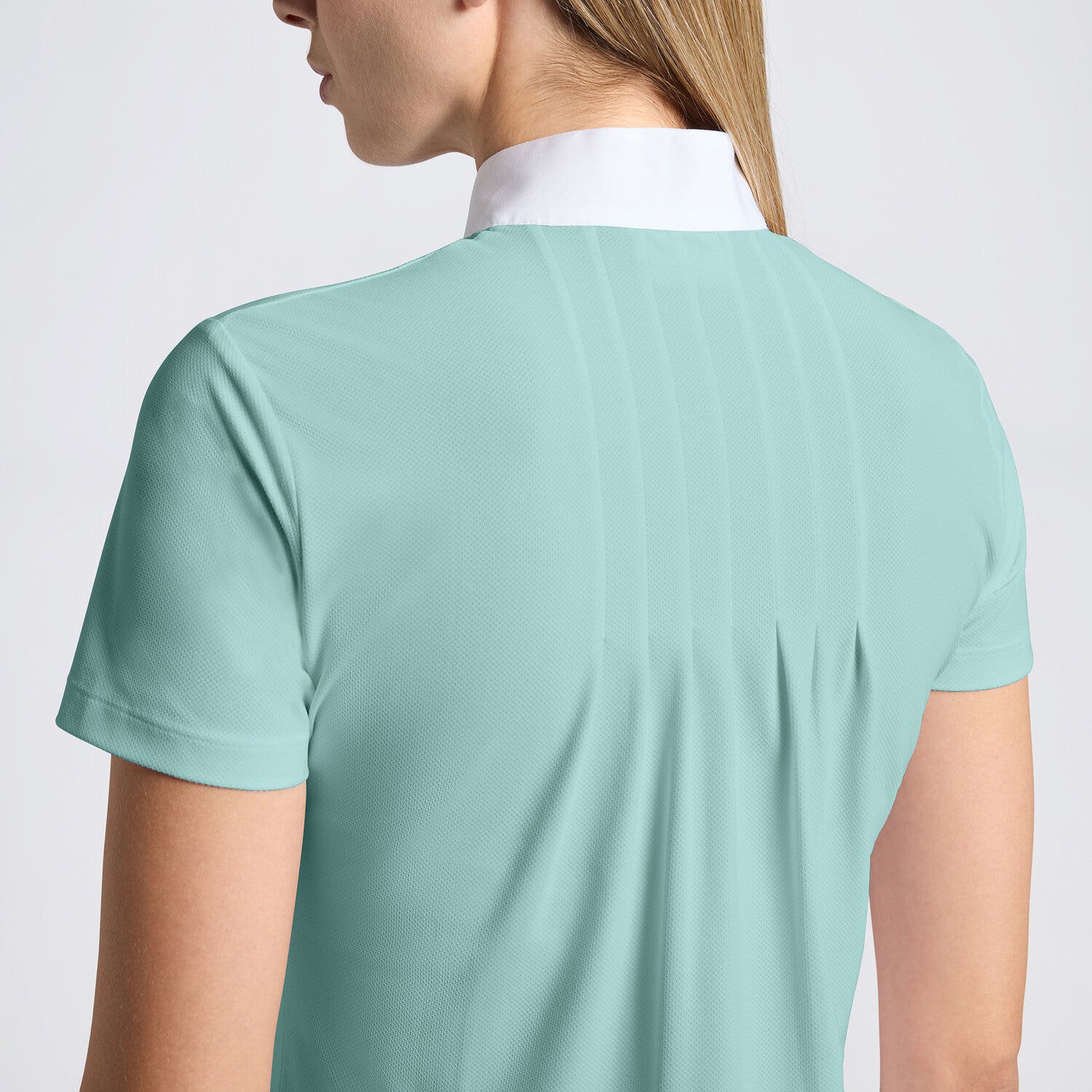 Cavalleria Toscana Cavalleria Toscana Women's Competition shirt in technical jersey with buttons LIGHT TEAL GREEN-4