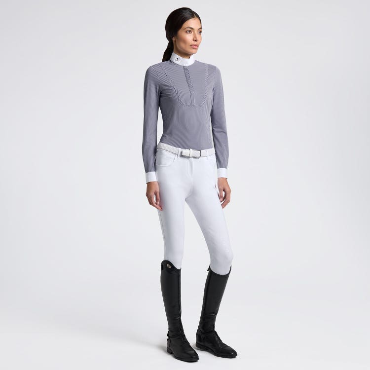 Cavalleria Toscana Women’s Long Sleeve Competition Shirt with Striped Pattern
