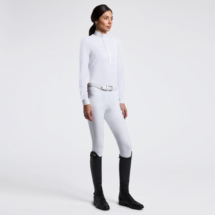 Cavalleria Toscana Women’s Long Sleeve Competition Shirt with Striped Pattern