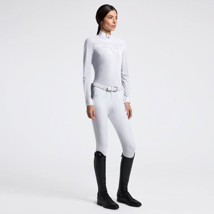 Cavalleria Toscana Women’s Long Sleeve Competition Shirt with Pleated Insert