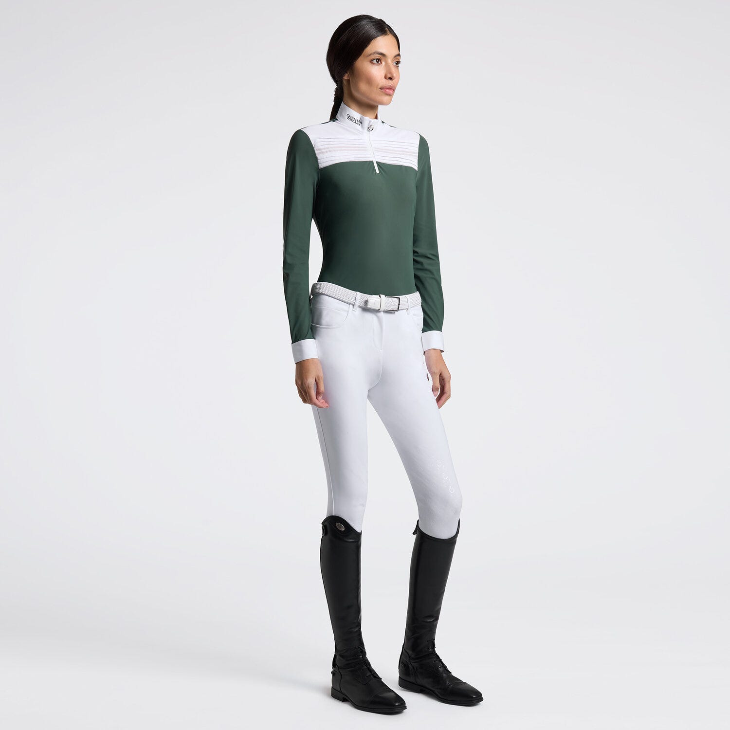 Cavalleria Toscana Women’s Long Sleeve Competition Shirt with Pleated Insert