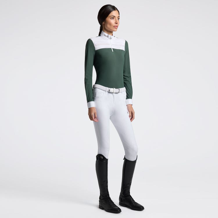 Cavalleria Toscana Women’s Long Sleeve Competition Shirt with Pleated Insert
