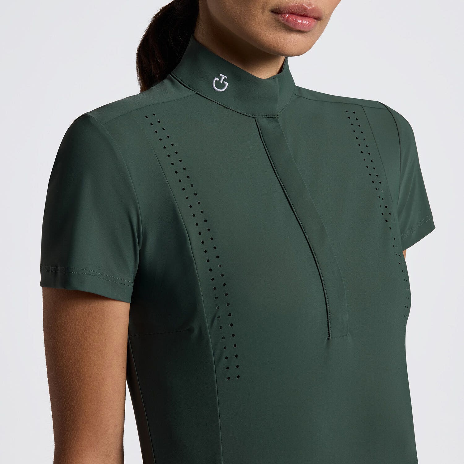 Cavalleria Toscana Cavalleria Toscana Women’s Short Sleeve Jersey Competition Shirt with Laser-Cut Inserts JUNGLEGREEN/JUNGLEGREEN-3