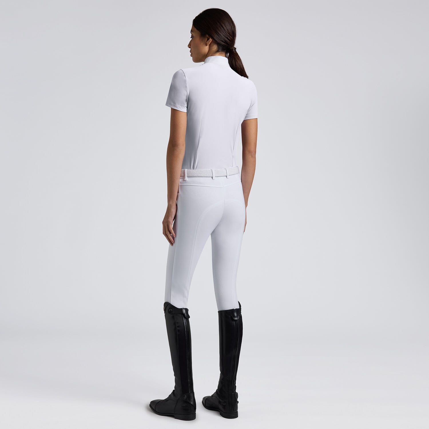 Cavalleria Toscana Cavalleria Toscana Women’s Short Sleeve Jersey Competition Shirt with Mesh Inserts WHITE-4