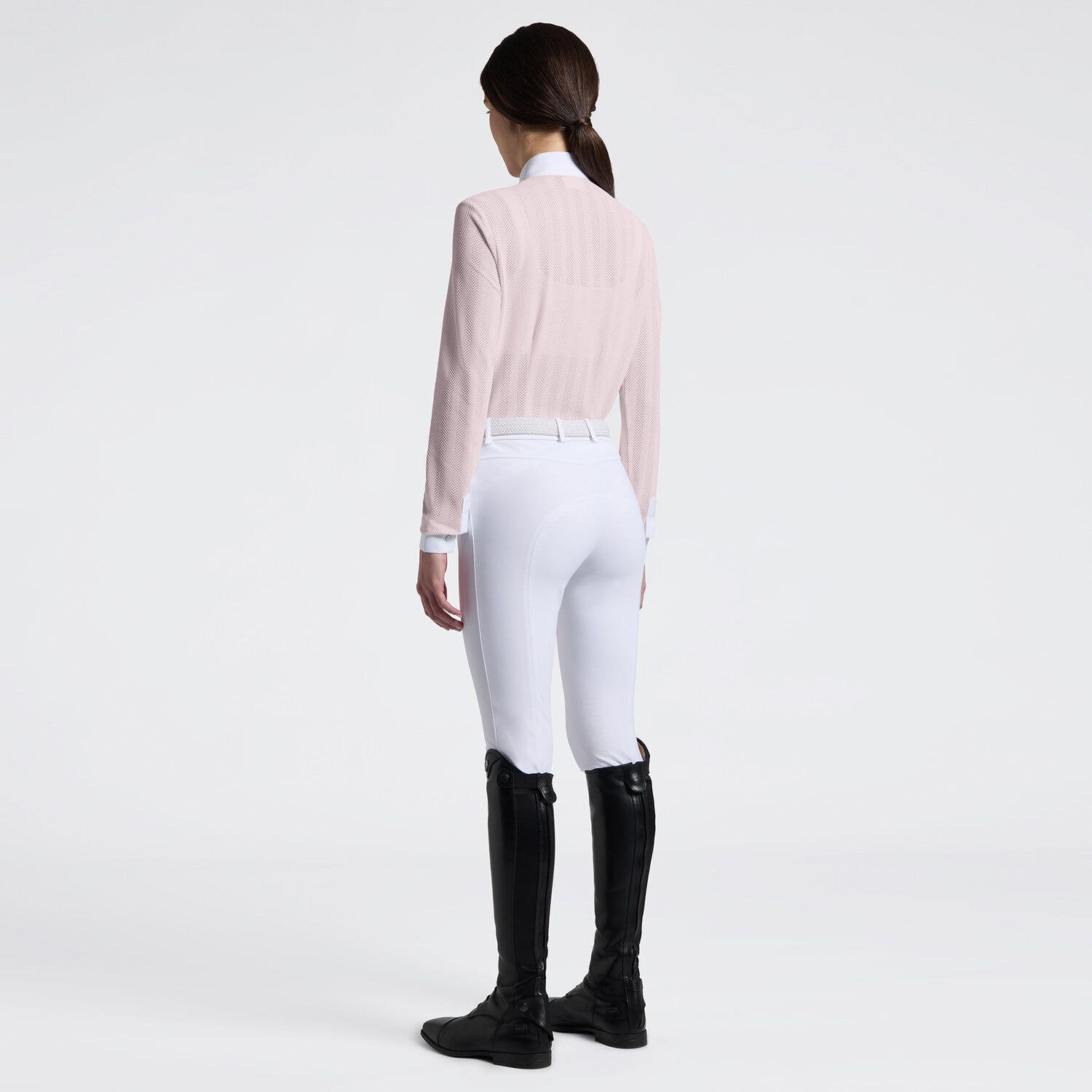 Cavalleria Toscana Women's Long Sleeve Riding Shirt in Jersey | Cavalleria Toscana VIOLET ICE/ WHITE-2