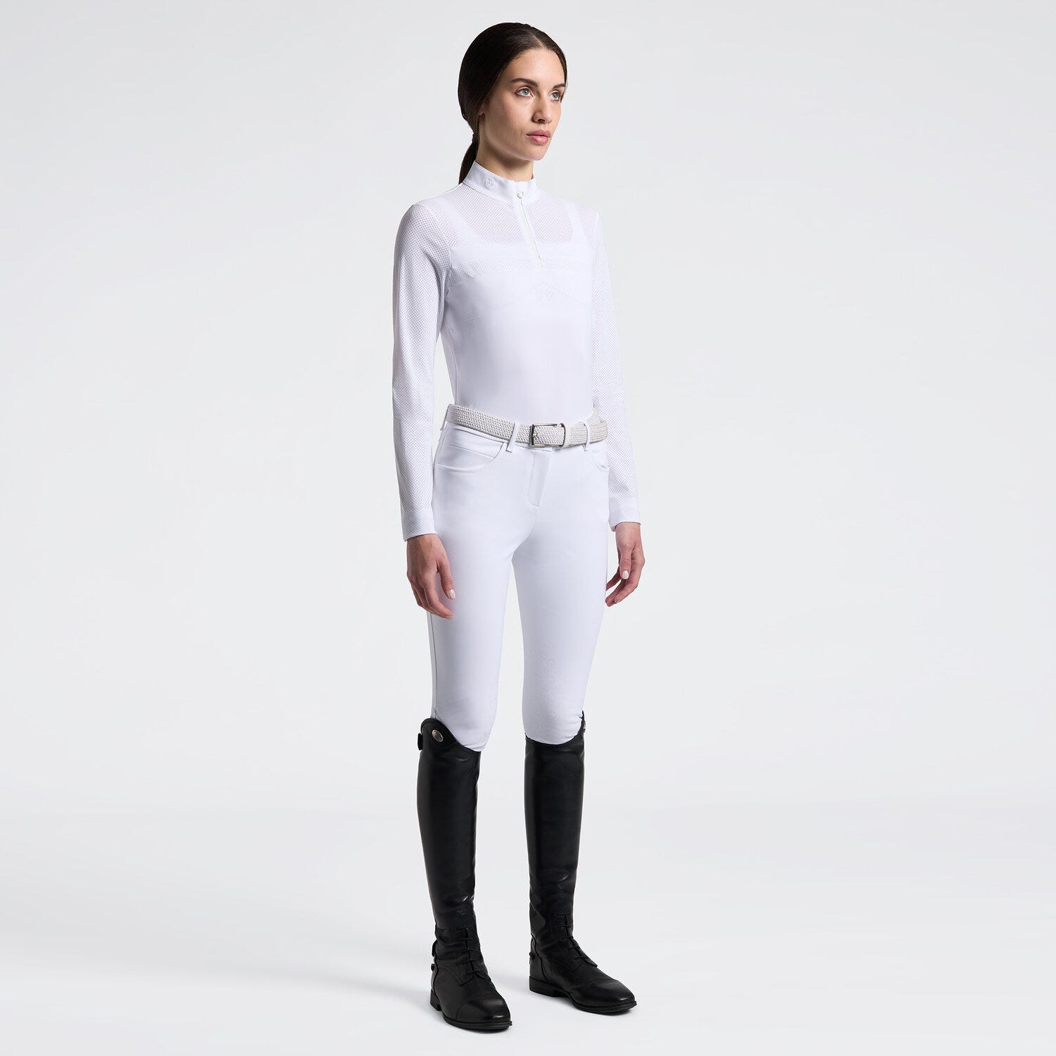 Women's Competition Shirt with Half-Zip and Perforated Sleeves | Cavalleria Toscana