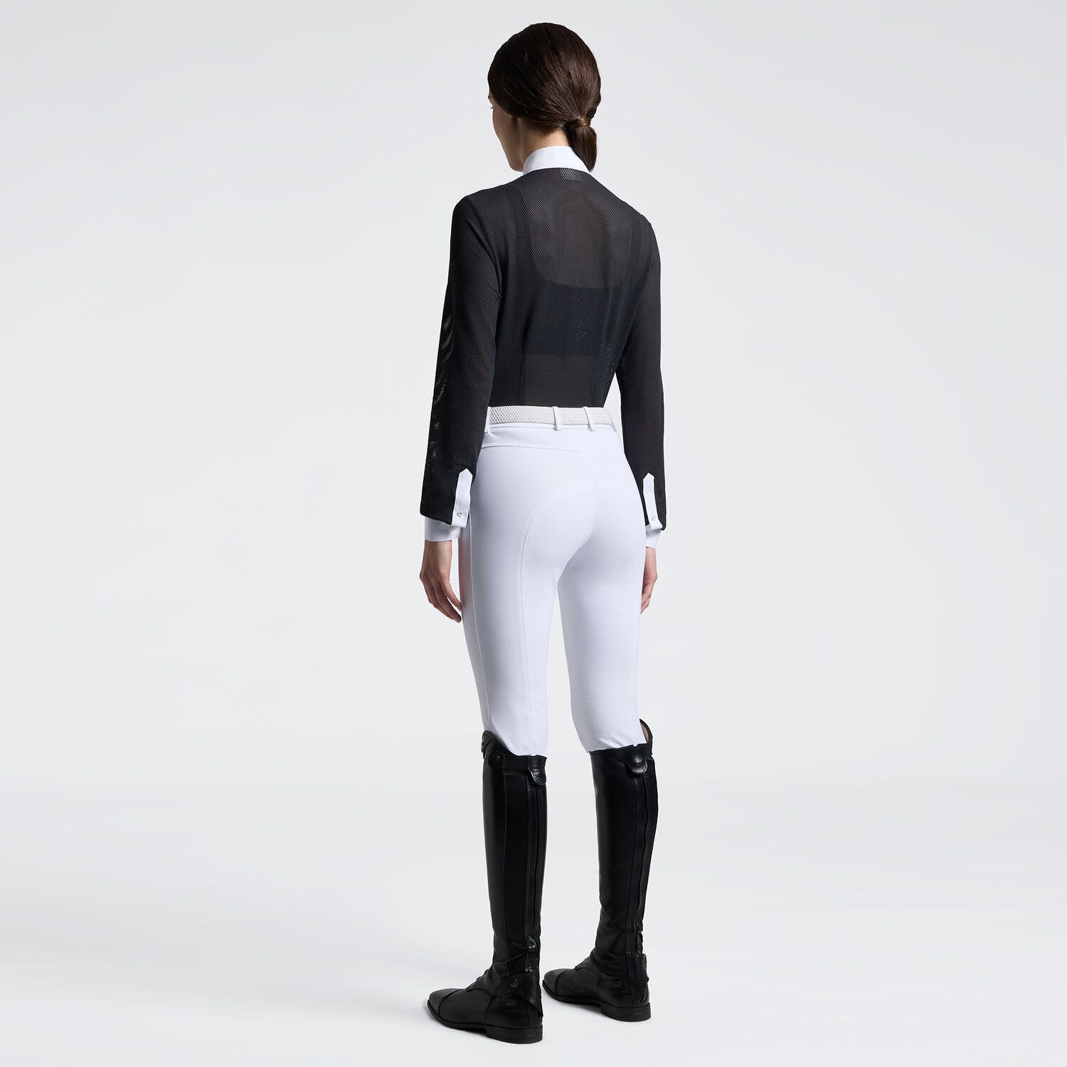 Cavalleria Toscana Women's Long-Sleeve Perforated Competition Shirt | Cavalleria Toscana CHARCOAL-2