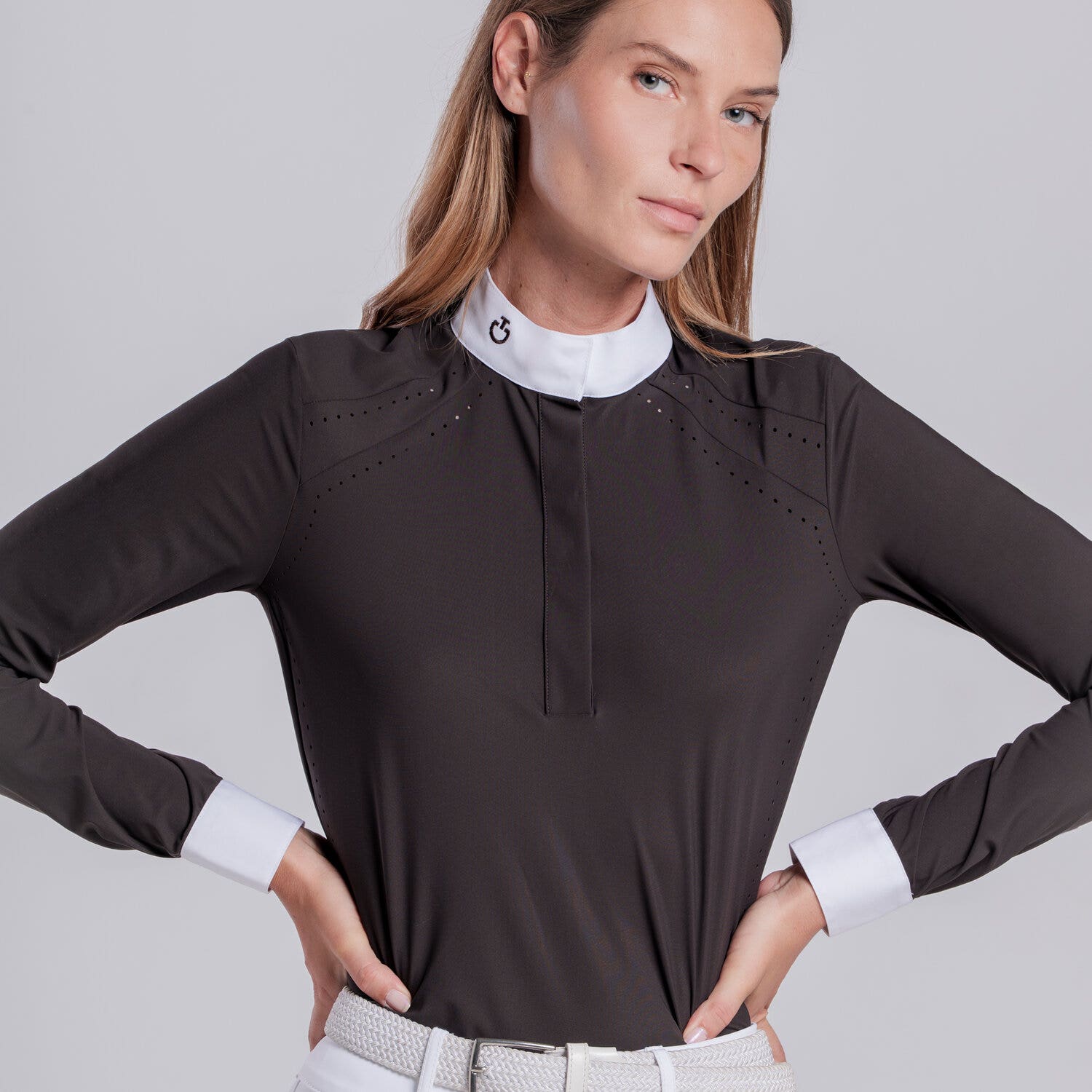 Cavalleria Toscana CAMICIA DA CONCORSO CON INSERTI PERFORATI DA DONNA ESPRESSO-2