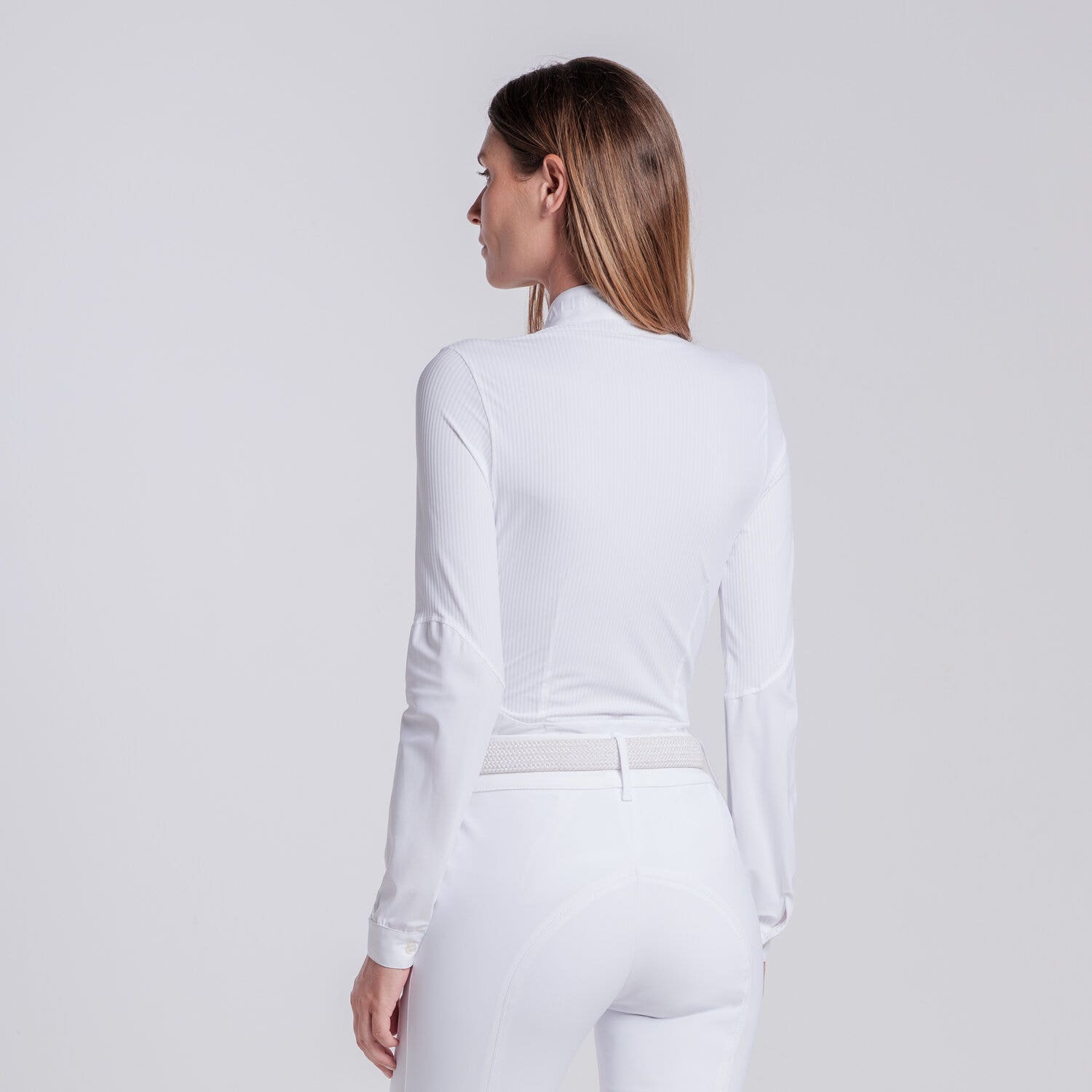 Cavalleria Toscana CAMICIA DA CONCORSO CON INSERTI DA DONNA WHITE/KNIT-4