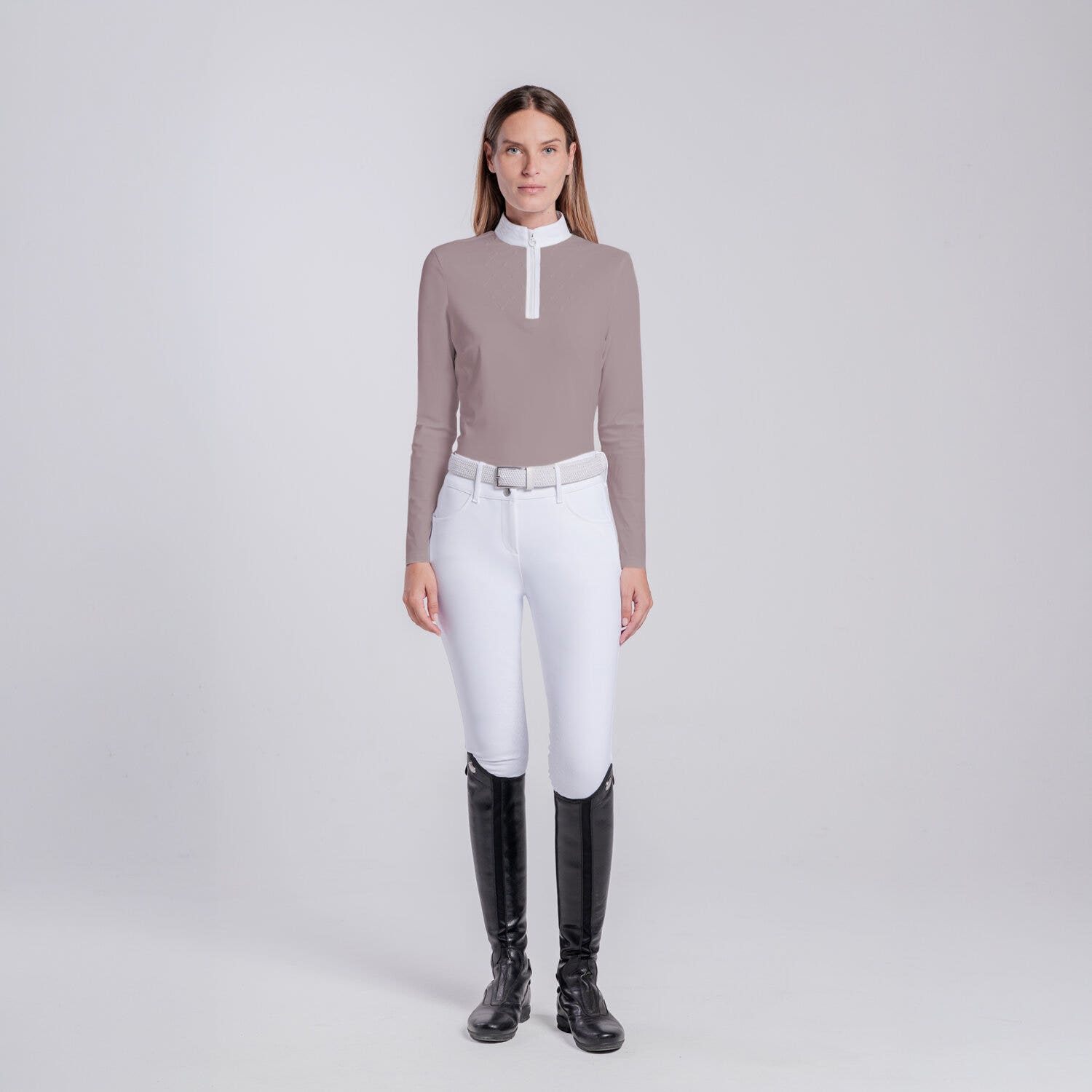 Cavalleria Toscana Women’s competition shirt with sequin bib CIPRIA-1