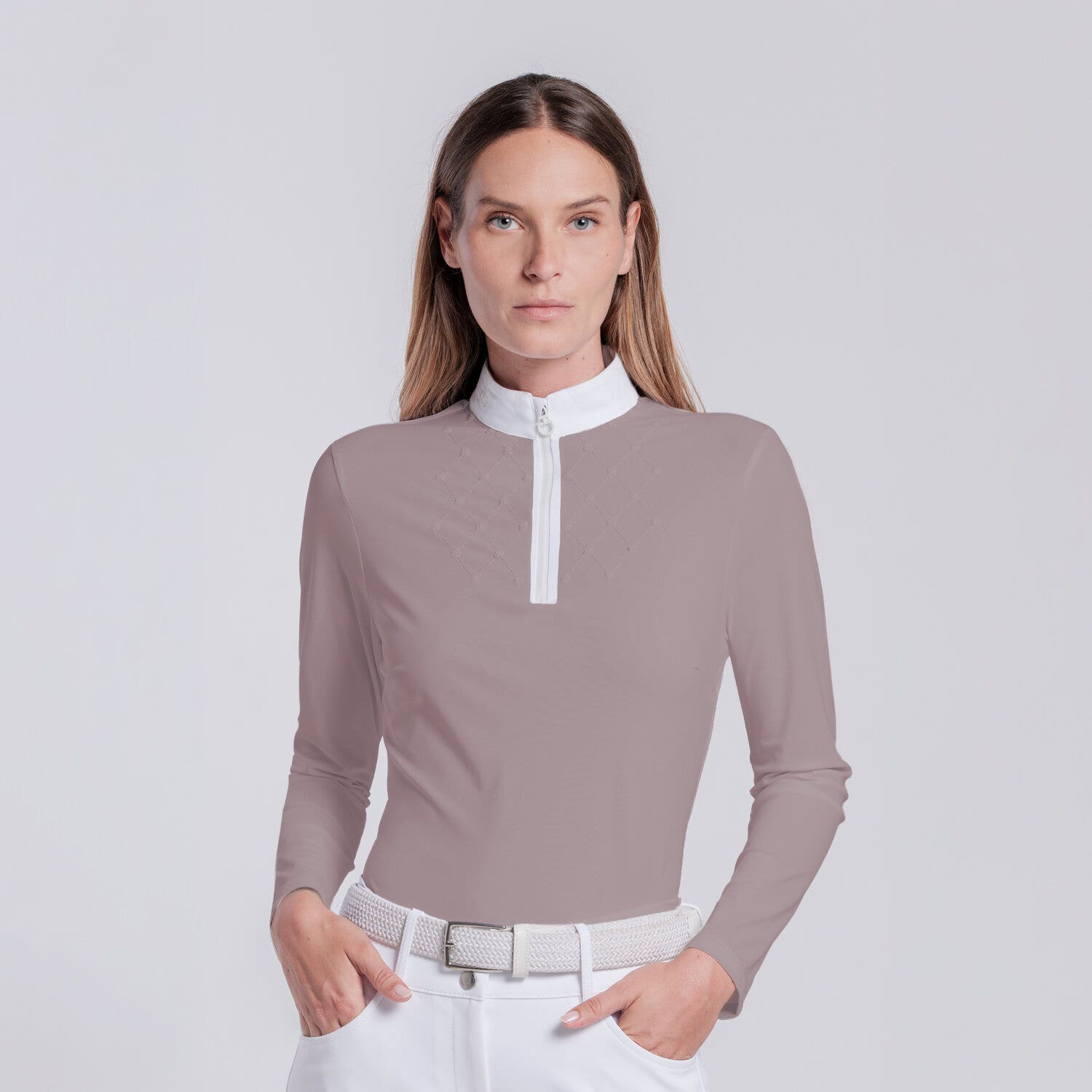 Cavalleria Toscana Women’s competition shirt with sequin bib CIPRIA-2