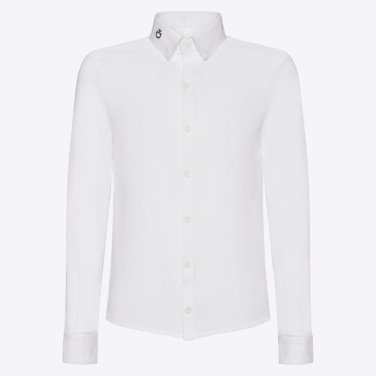 Cavalleria Toscana Boy's Competition Shirt in Technical Piquet with Button