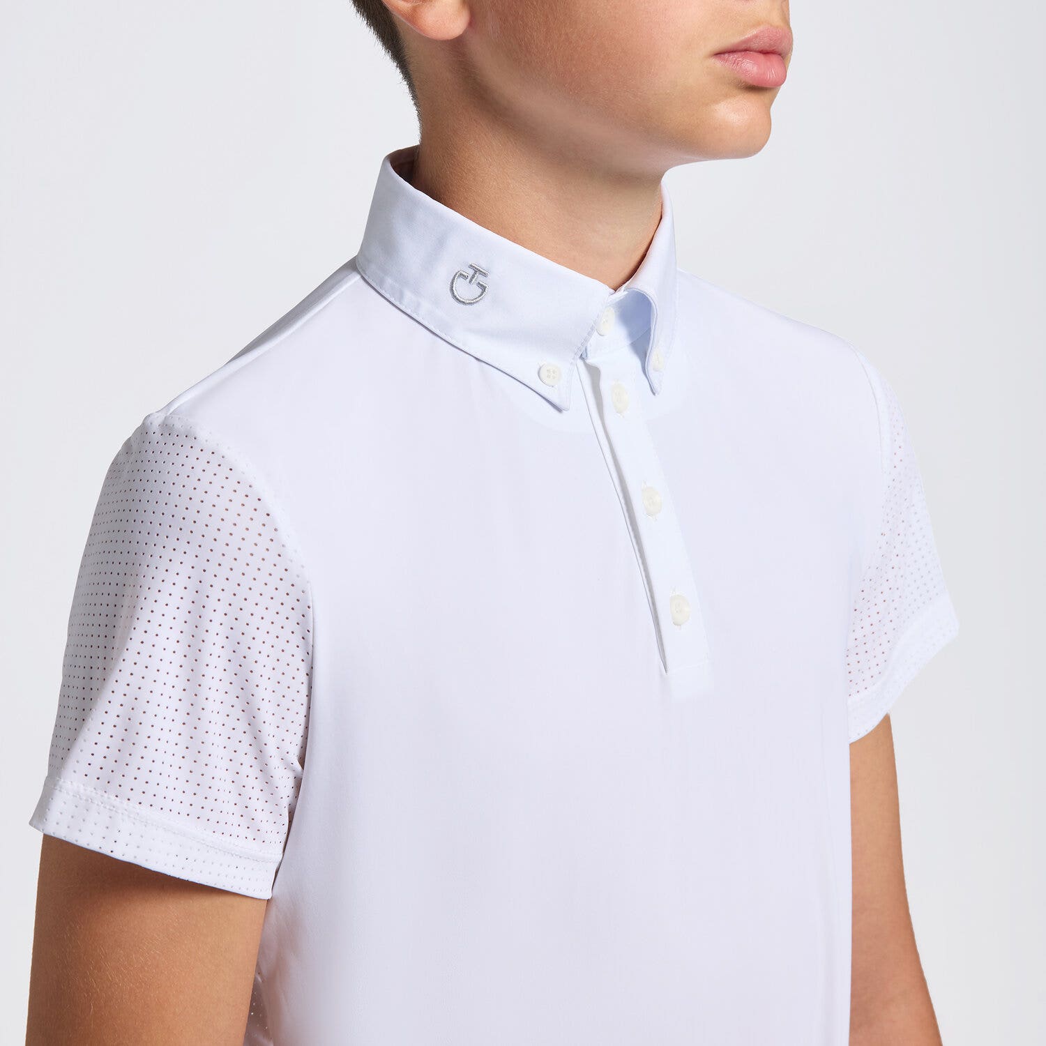 Cavalleria Toscana Cavalleria Toscana Boy's Competition Shirt WHITE/KNIT-3