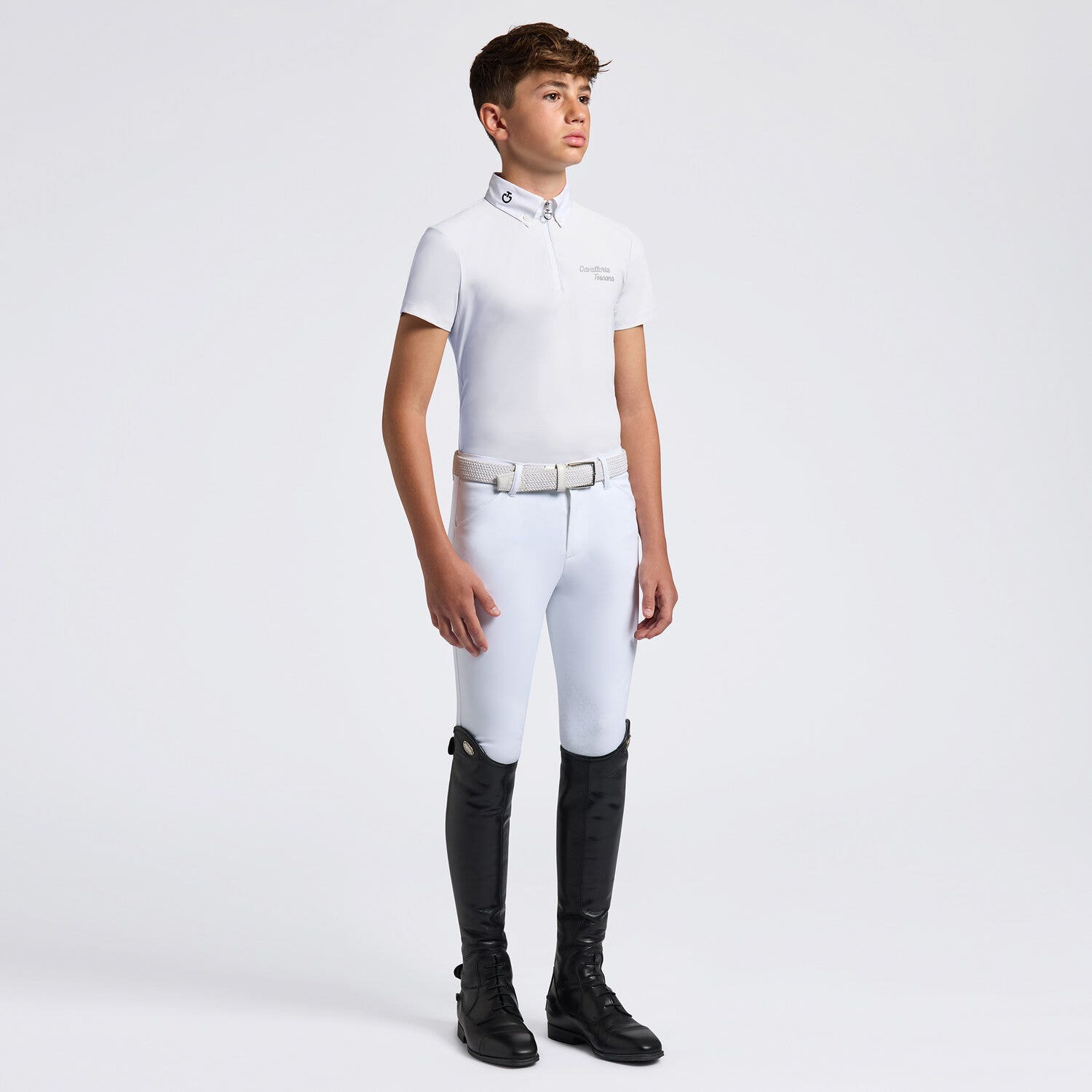 Cavalleria Toscana Cavalleria Toscana Boy's Competition Shirt WHITE-1