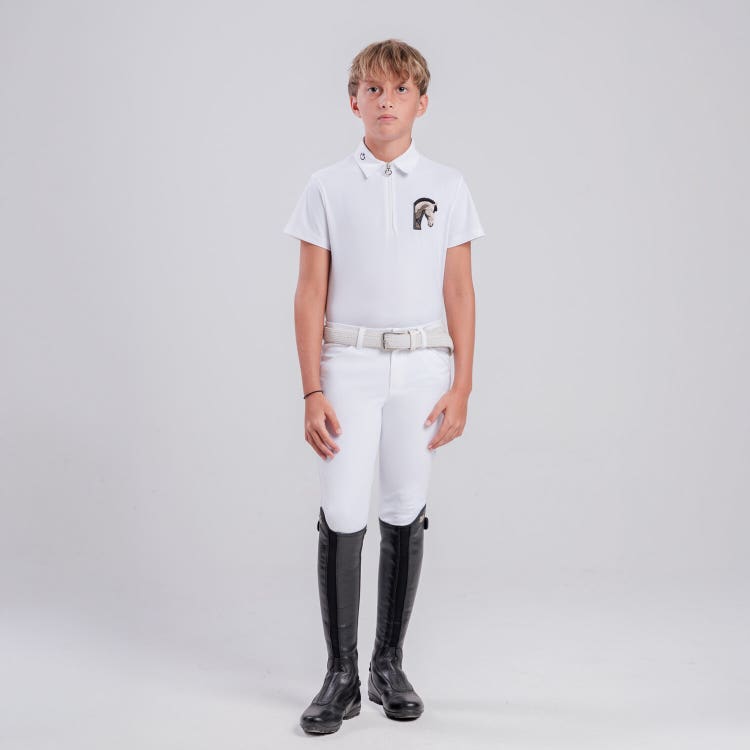POLO TECNICA CON PATCH CAVALLO DA BAMBINO