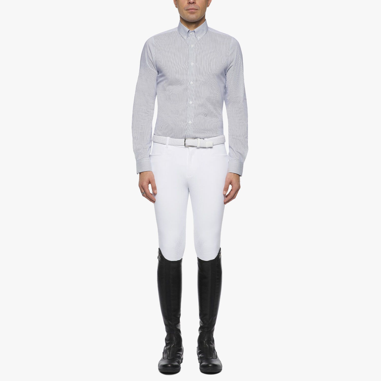 Cavalleria Toscana Men's button-down long-sleeved shirt LIGHT BLUE LINE-1