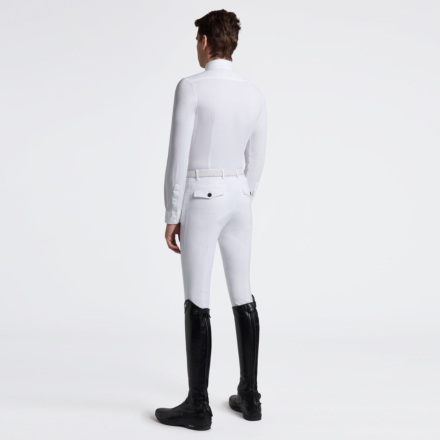 Cavalleria Toscana Men's Long Sleeve Riding Shirt | Cavalleria Toscana WHITE-2