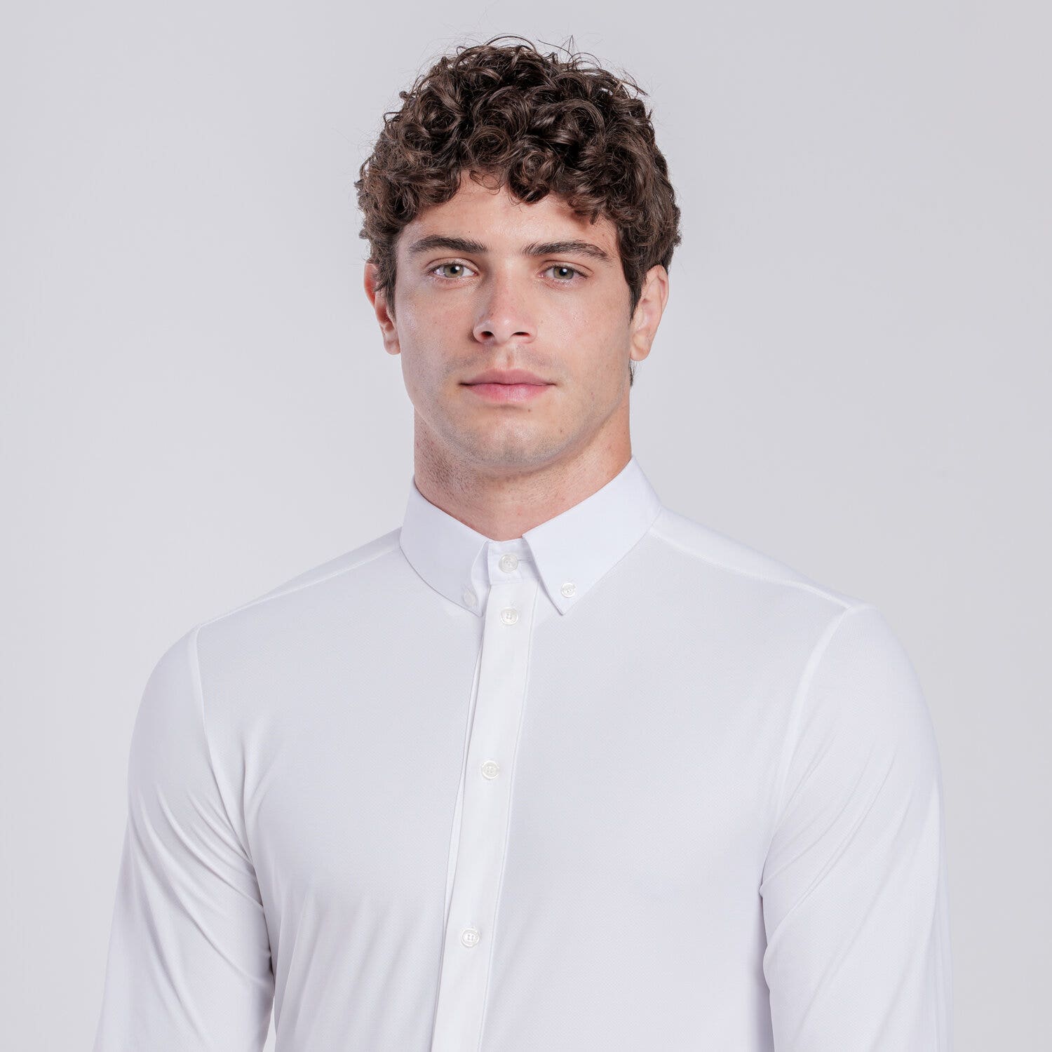 Cavalleria Toscana Men's Long Sleeve Riding Shirt | Cavalleria Toscana WHITE-2