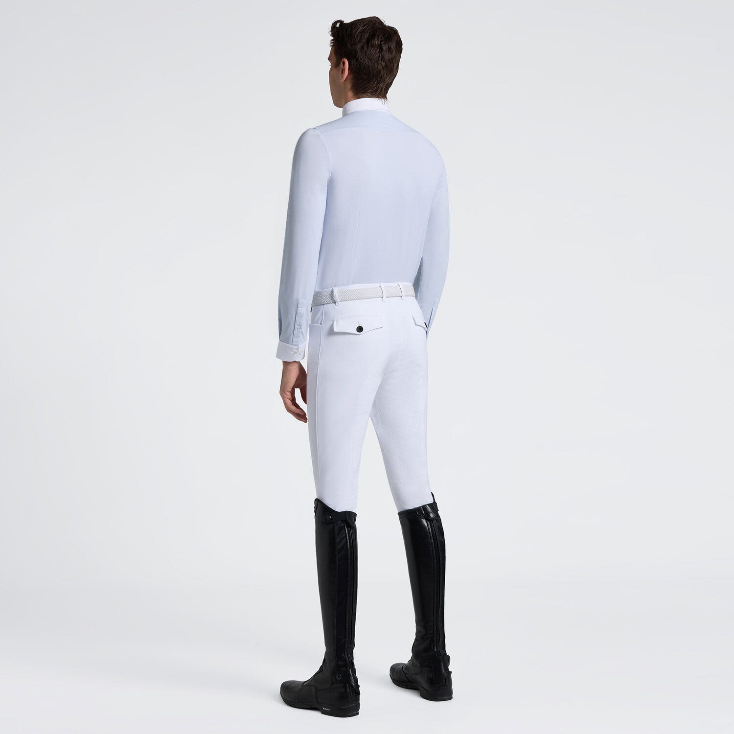 Cavalleria Toscana Men's Long Sleeve Riding Shirt | Cavalleria Toscana OXFORD BLUE PRINT-2