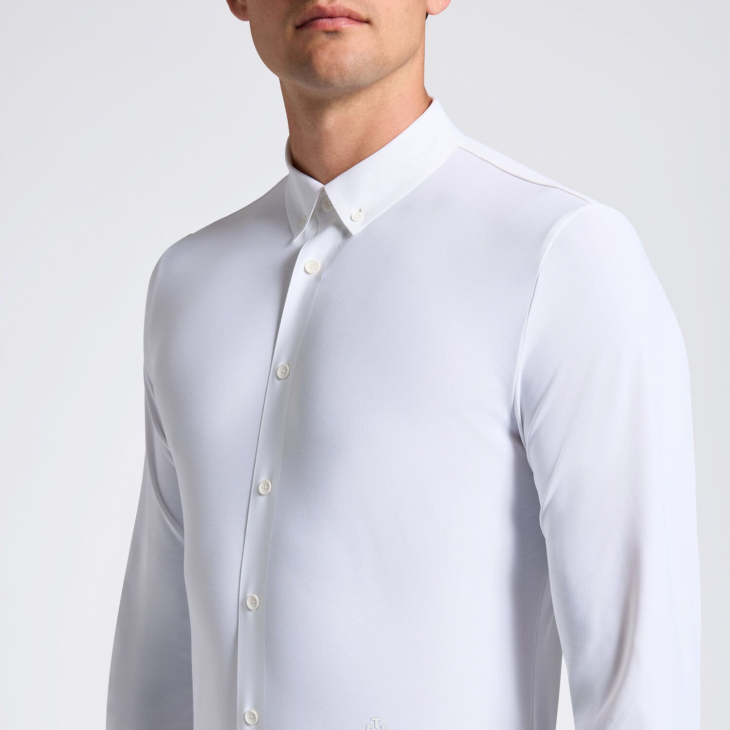 Cavalleria Toscana Cavalleria Toscana Men's Competition Shirt in Technical Jersey with Button WHITE-3