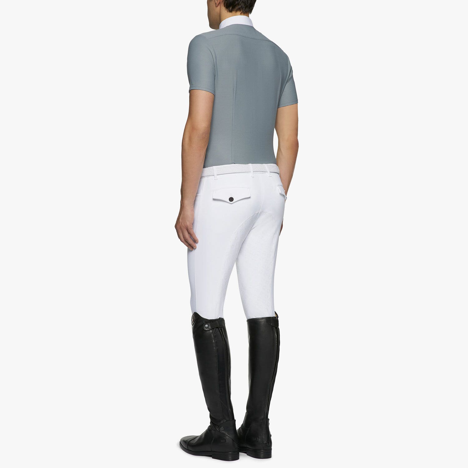 Cavalleria Toscana Men's short-sleeved shirt. STONE GREY-3