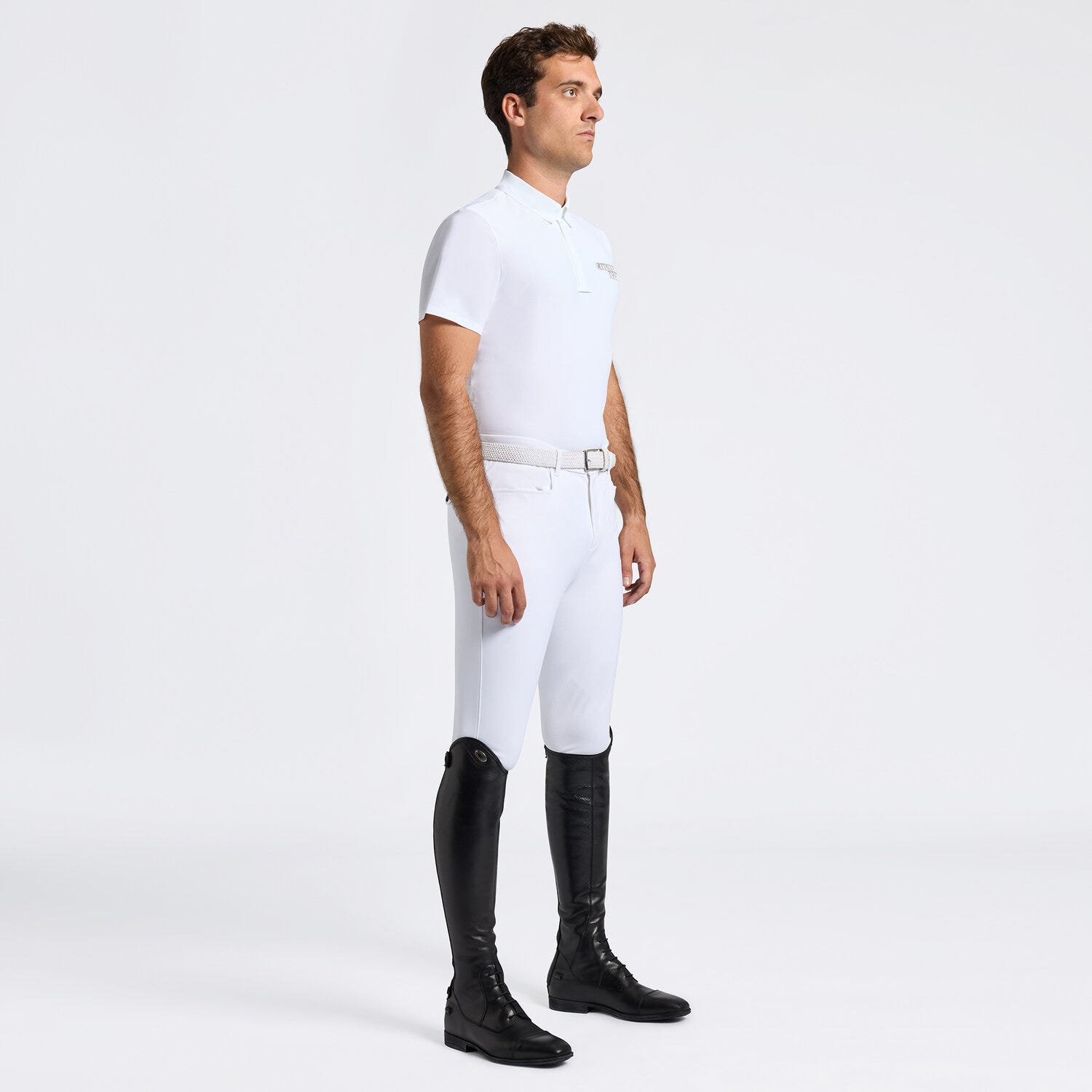 Cavalleria Toscana Men's Competition Shirt in Technical Piquet with Button