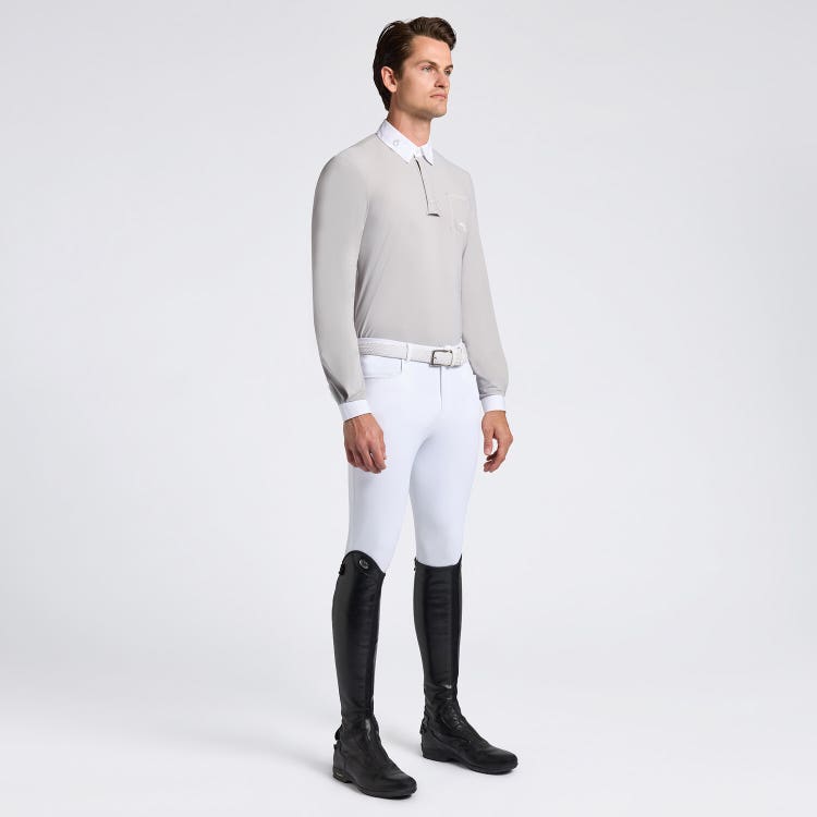 Cavalleria Toscana Men's Competition Shirt with Perforated Pocket