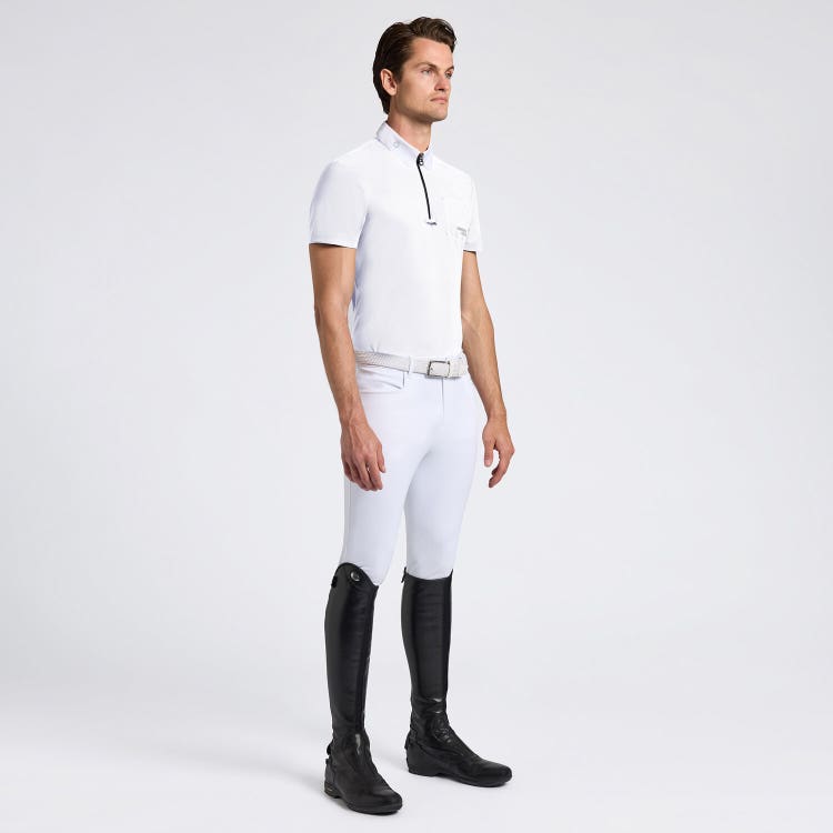 Cavalleria Toscana Men's Competition Shirt with Perforated Pocket