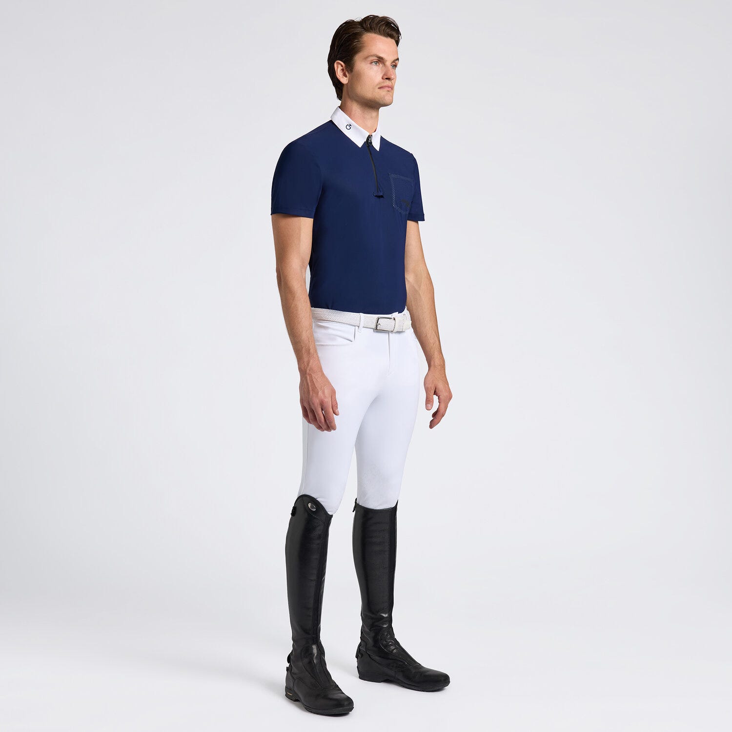 Cavalleria Toscana Men's Competition Shirt with Perforated Pocket