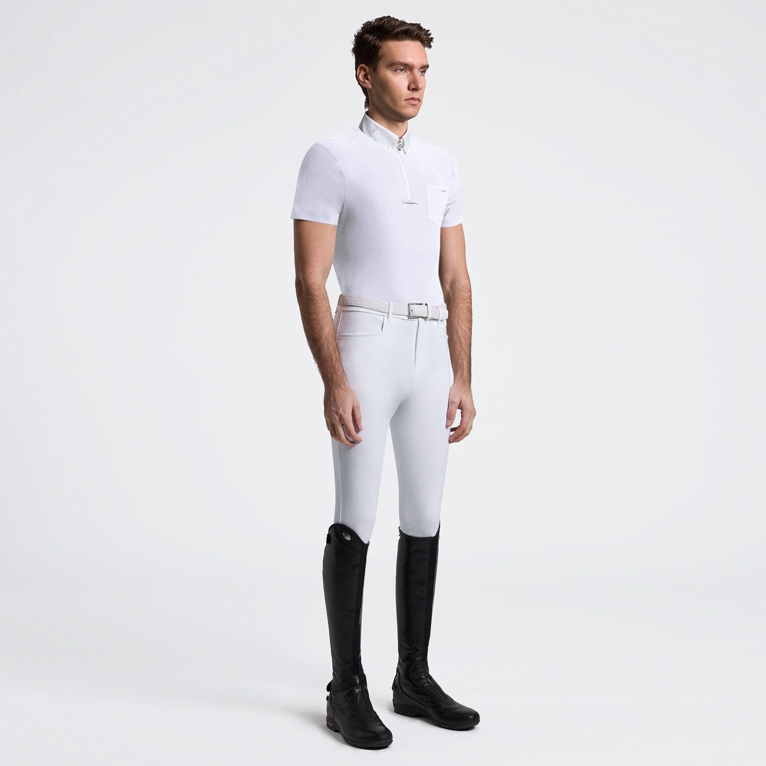 Cavalleria Toscana Men’s Short Sleeve Competition Shirt with Pocket