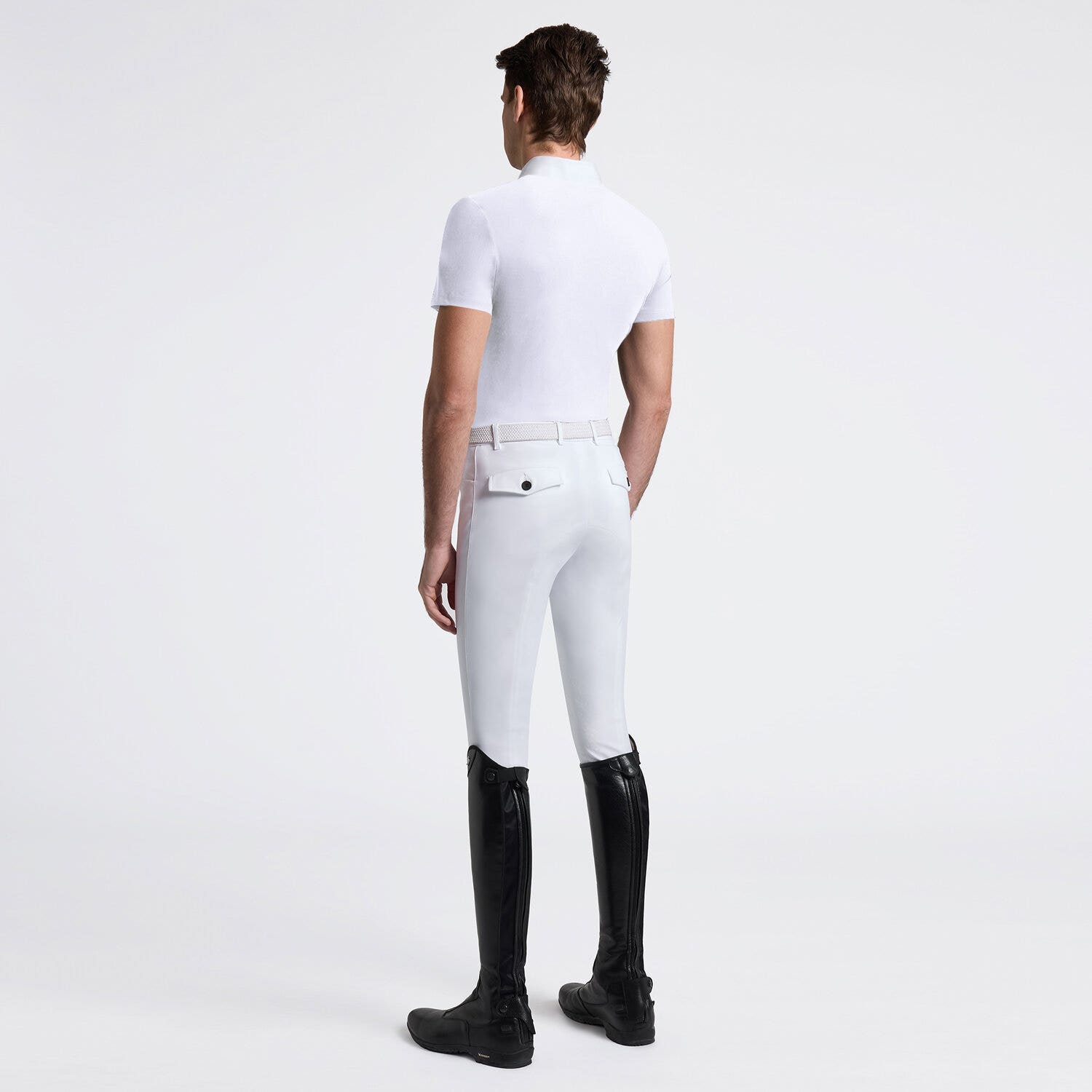 Cavalleria Toscana Cavalleria Toscana Men’s Short Sleeve Competition Shirt with Pocket WHITE-2