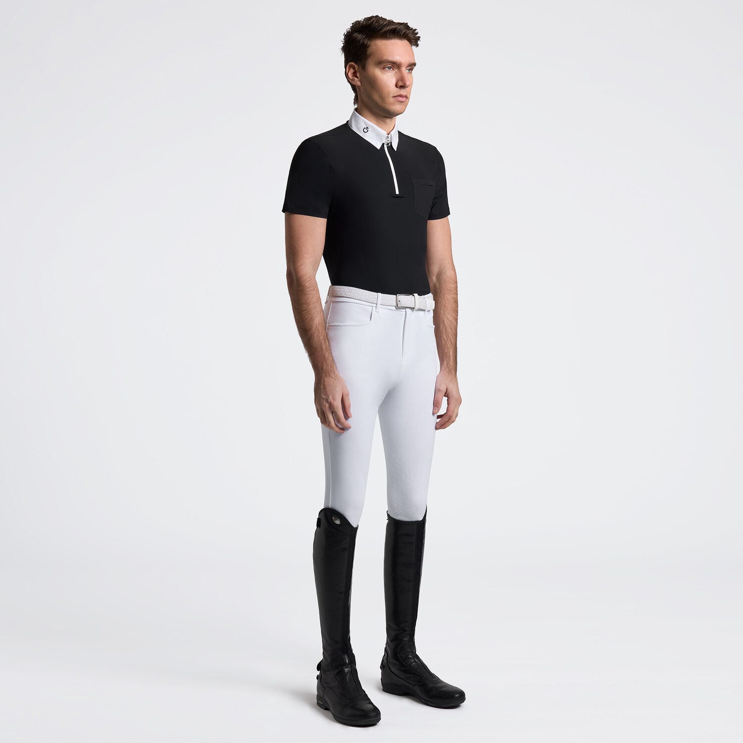 Cavalleria Toscana Men’s Short Sleeve Competition Shirt with Pocket