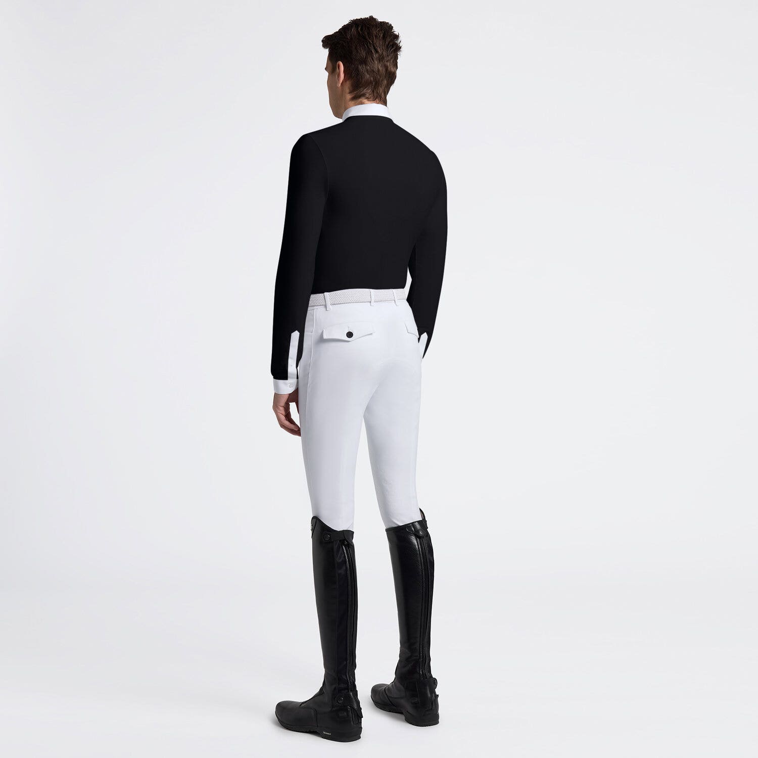 Cavalleria Toscana Cavalleria Toscana Men's Long Sleeve Competition Shirt BLACK-2