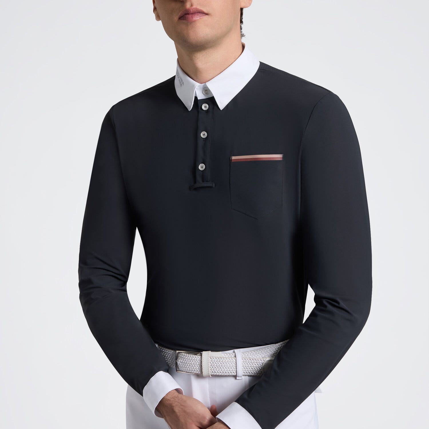 Cavalleria Toscana Men's Long Sleeve Riding Shirt with Pockets | Cavalleria Toscana CHARCOAL-3