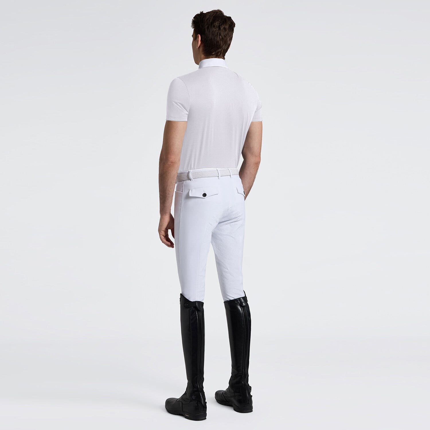 Cavalleria Toscana Men's Short Sleeve Riding Shirt | Cavalleria Toscana WHITE-2